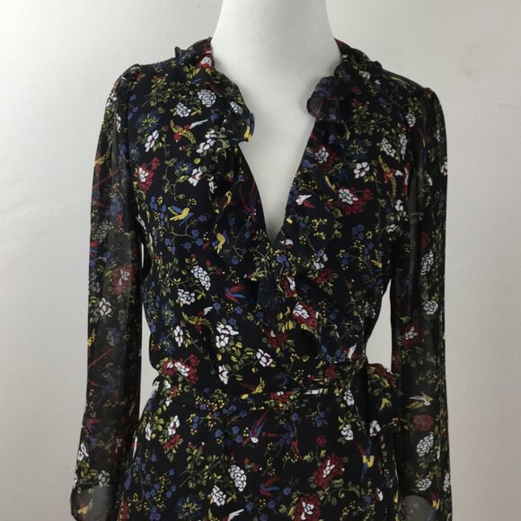 NWT Madewell Floral/Bird Wrap Dress s - Picture 5 of 10